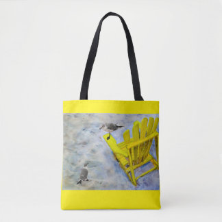 Yellow Beach Chair Canvas Tote Bag