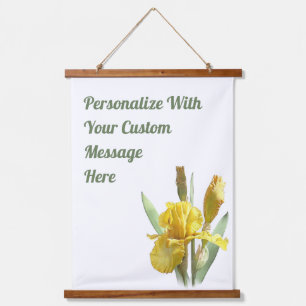 Yellow Bearded Iris Floral Art Personalised Hanging Tapestry