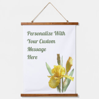 Yellow Bearded Iris Floral Art Personalised Hanging Tapestry