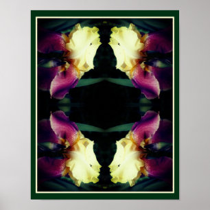 Yellow Bearded Iris Flower Abstract Poster