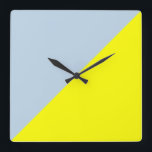 Yellow & Beau blue Solid Color Background Square Wall Clock<br><div class="desc">Yellow & Beau blue Solid Color Background. Design is available on other products.</div>