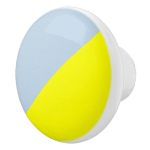 Yellow & Beau blue Solid Colour Background Ceramic Knob