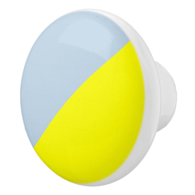 Yellow & Beau blue Solid Colour Background Ceramic Knob (Right)