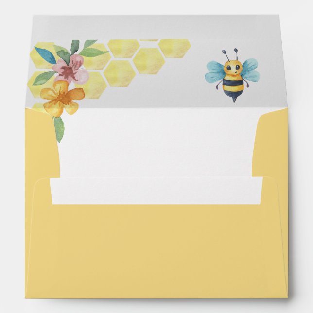 Yellow bee elegant  envelope (Back (Bottom))