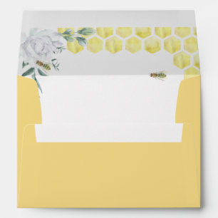 Yellow bee elegant wedding envelope