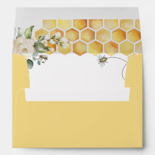 Yellow bee elegant wedding envelope