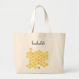 Yellow bee painting giant tote