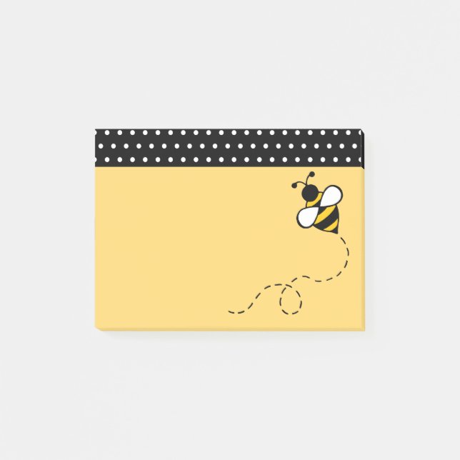 Yellow Bee School Office Post It Notes Gift (Front)