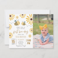 Yellow Bee Sunflower Virtual First Bee-day Photo