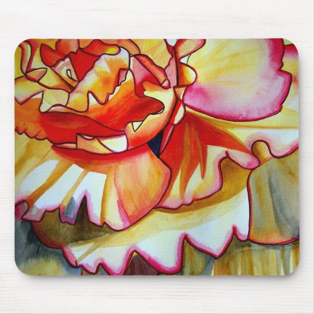 Yellow Begonia art flower Mouse Mat (Front)