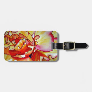 Yellow Begonia flower watercolour original art Luggage Tag