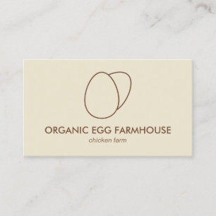 Yellow Beige Farmhouse Chicken Egg Business Card