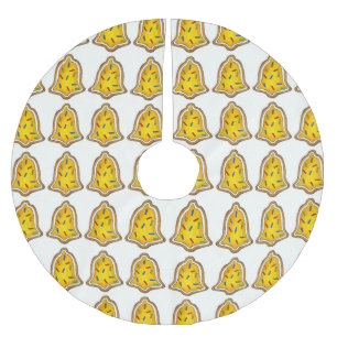 Yellow Bell Christmas Sugar Cookie Sprinkles Brushed Polyester Tree Skirt