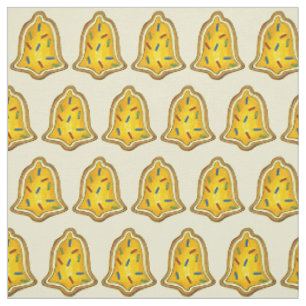 Yellow Bell Frosted Christmas Cookie Holiday Treat Fabric