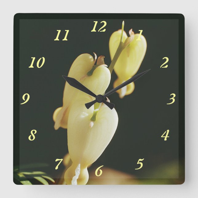 Yellow Bell - Square Wall Clock (Front)