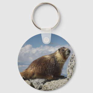 Yellow Bellied Marmot in Yosemite Key Ring