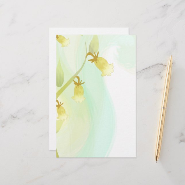 Yellow Bells Watercolor Wash (Front/Back In Situ)