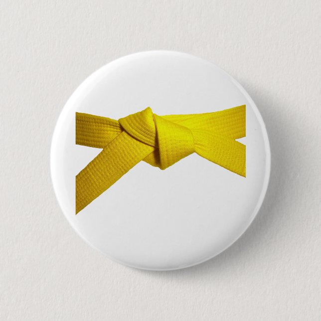 Yellow Belt 6 Cm Round Badge (Front)
