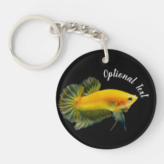 Yellow Betta Fighting Fish Key Ring