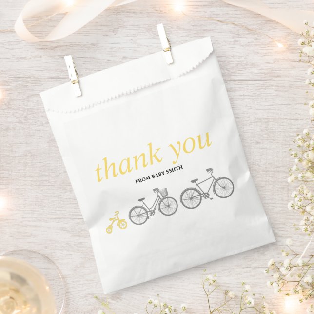 Yellow Bicycle Favour Bags (Clipped)