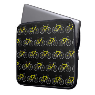 Yellow Bicycle On Black Laptop Sleeve