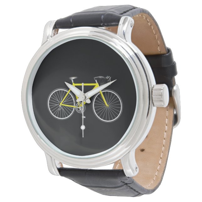Yellow Bicycle On Black Watch (Angled)