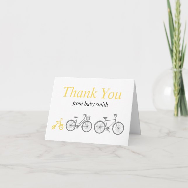 Yellow Bicycle Thank You Card (Front)