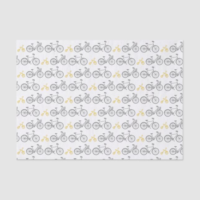 Yellow Bicycle Tissue Paper (Front)