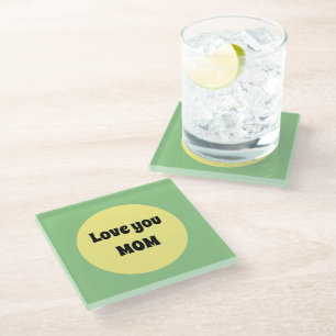 Yellow Big Dot Glass Coaster