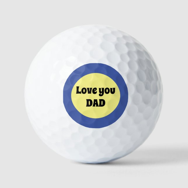 Yellow Big Dot Square Sticker Golf Balls (Front)