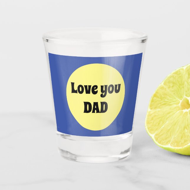 Yellow Big Dot Square Sticker Shot Glass (Front)