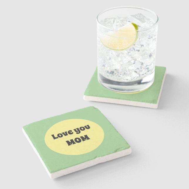 Yellow Big Dot Stone Coaster (Side)