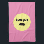 Yellow Big Dot Tea Towel<br><div class="desc">A cool yellow and purple big dot design in trending colours with a text template. Click personalise to change the short words to your liking,  or buy it as is.</div>