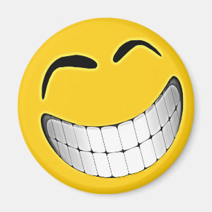 Yellow Big Grin Face Magnet