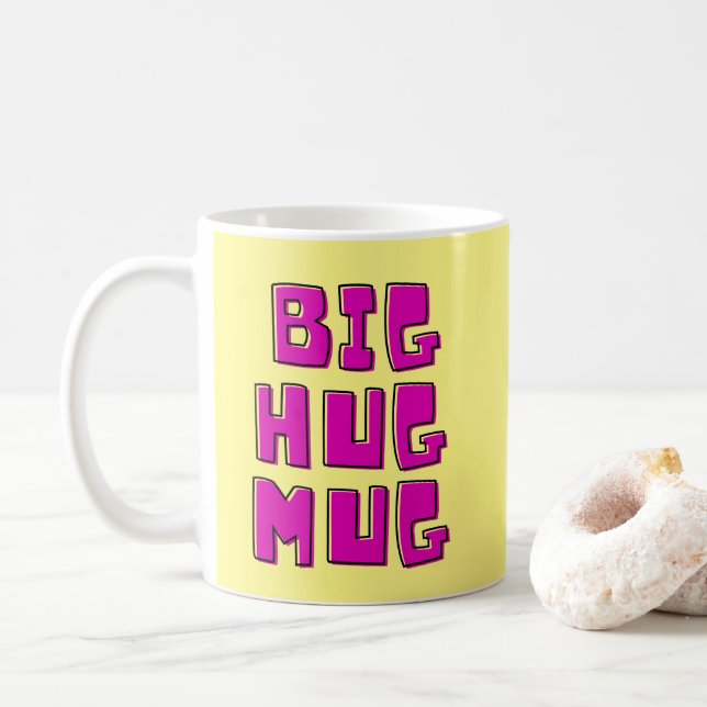 Yellow Big Hug  Coffee Mug (With Donut)