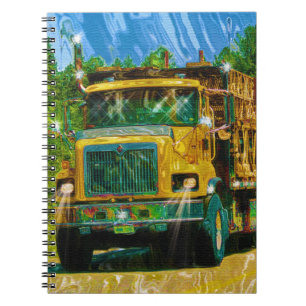 Yellow Big Rig Scaffolding Transporter Truck Notebook