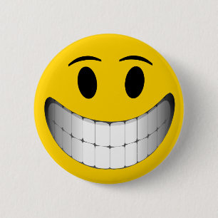 Yellow Big Smile Face 6 Cm Round Badge