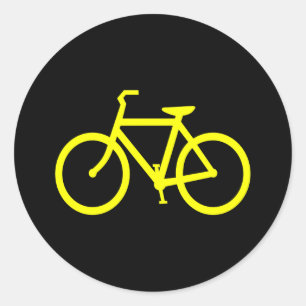 Yellow Bike Classic Round Sticker