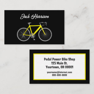 Yellow Bike On Black Business Card