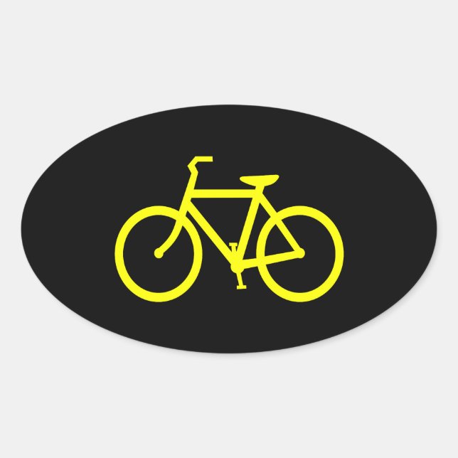 Yellow  Bike Oval Sticker (Front)