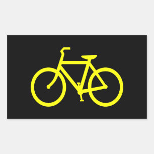 Yellow Bike Rectangular Sticker