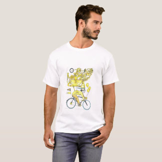 Yellow Bike Rider, Steampunk Style T-Shirt