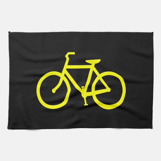 Yellow  Bike Tea Towel (Horizontal)