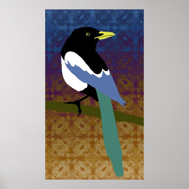Yellow Billed Magpie Poster (Front)