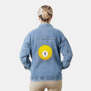 Yellow Billiard Ball Number One Denim Jacket