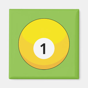 Yellow Billiard Ball Number One Magnet