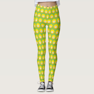 Yellow Billiard Ball Number One Pattern Leggings