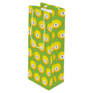 Yellow Billiard Ball Number One Pattern Wine Gift Bag