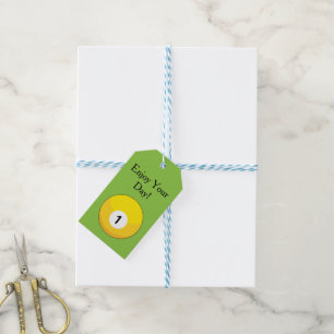 Yellow Billiard Ball Number One Personalise Gift Tags