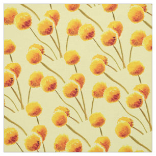 Yellow Billy Button native Australian flower Fabric